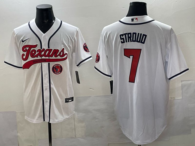 Men 2025 Houston Texans #7 Stroud White Joint Name Nike Limited NFL Jersey style 01->oakland raiders->NFL Jersey